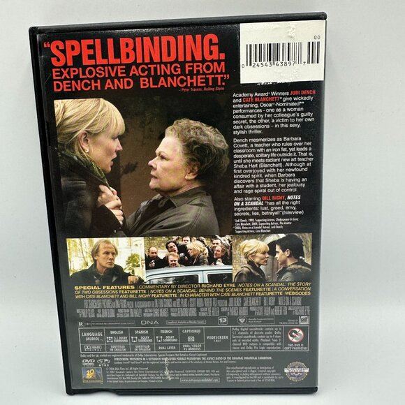 Notes On A Scandal Judi Dench Cate Blanchett R Drama 2006 Widescreen Edition DVD - Picture 2 of 3